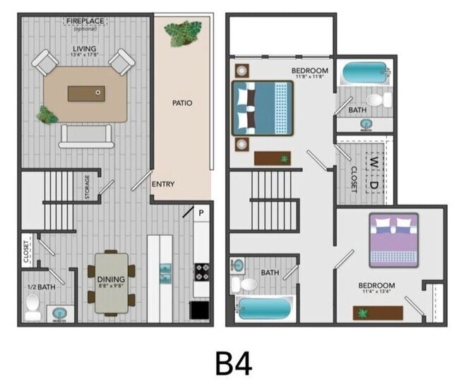 B4 - Townhome 712 floor plan